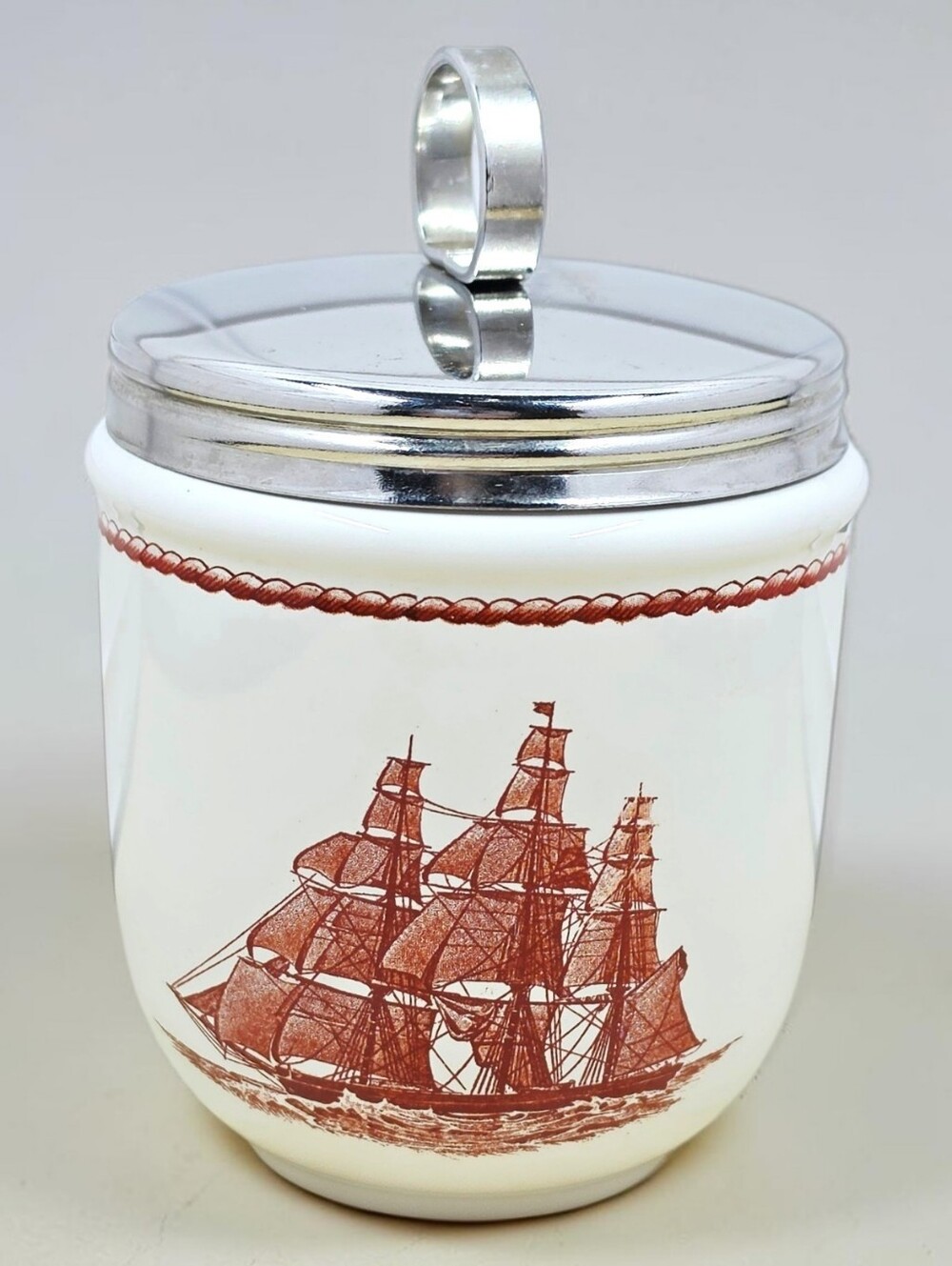 Wedgwood Flying Cloud Rust Ship Ceramic Egg Coddler Made In England